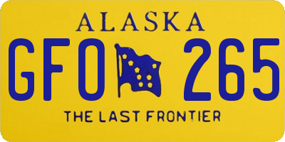 AK license plate GFO265