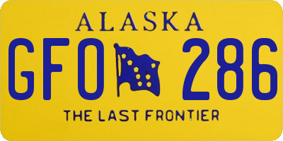 AK license plate GFO286