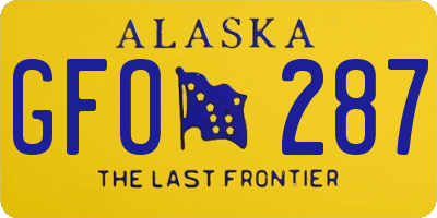 AK license plate GFO287