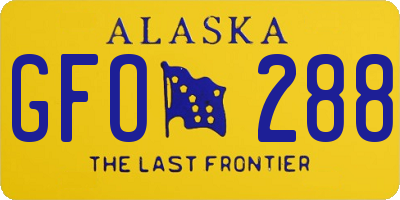 AK license plate GFO288