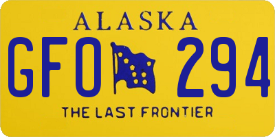 AK license plate GFO294
