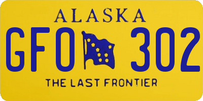 AK license plate GFO302