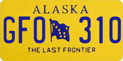 AK license plate GFO310