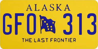 AK license plate GFO313