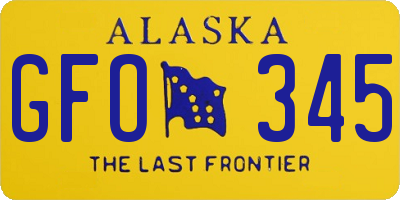 AK license plate GFO345