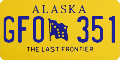 AK license plate GFO351