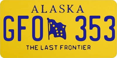 AK license plate GFO353