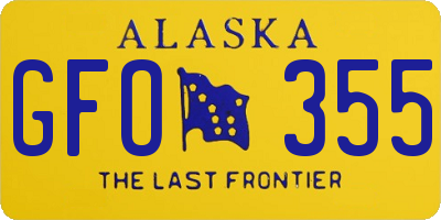 AK license plate GFO355