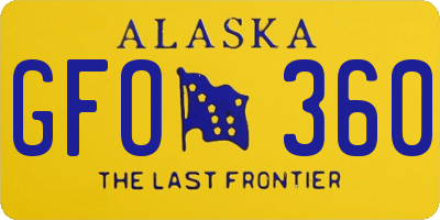 AK license plate GFO360