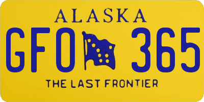 AK license plate GFO365