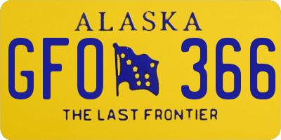 AK license plate GFO366