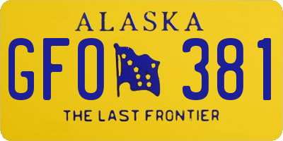 AK license plate GFO381