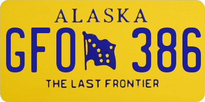 AK license plate GFO386