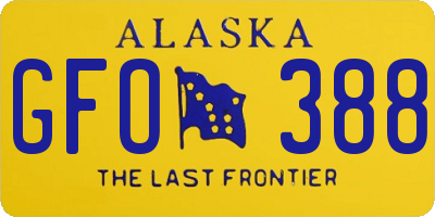 AK license plate GFO388