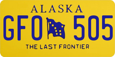 AK license plate GFO505
