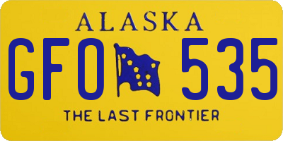 AK license plate GFO535