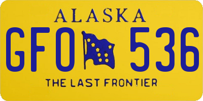 AK license plate GFO536