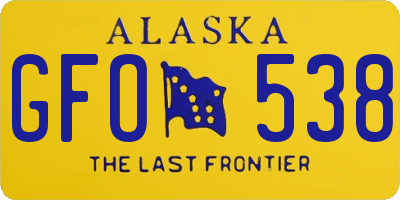 AK license plate GFO538