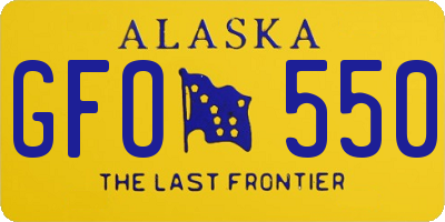 AK license plate GFO550