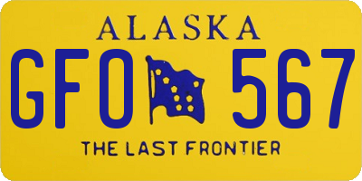 AK license plate GFO567