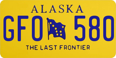 AK license plate GFO580