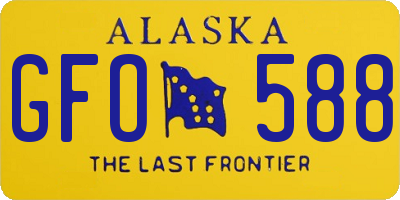 AK license plate GFO588