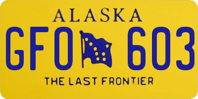 AK license plate GFO603
