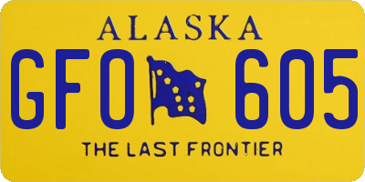 AK license plate GFO605