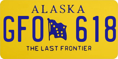 AK license plate GFO618