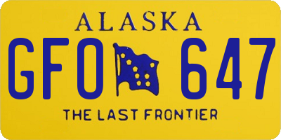 AK license plate GFO647