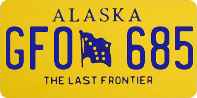 AK license plate GFO685