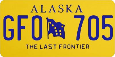 AK license plate GFO705