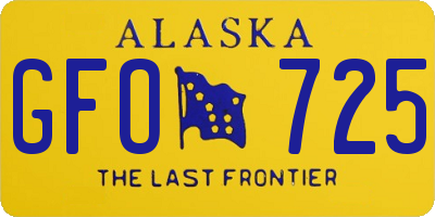 AK license plate GFO725