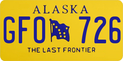 AK license plate GFO726
