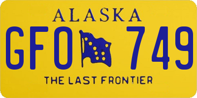 AK license plate GFO749