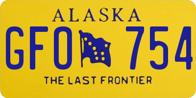 AK license plate GFO754