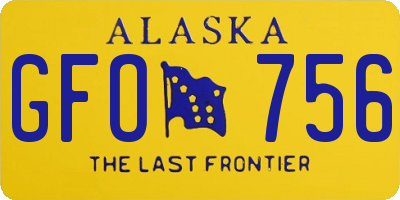 AK license plate GFO756