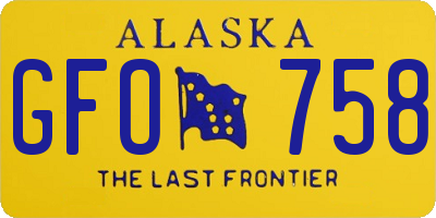 AK license plate GFO758