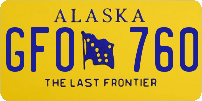 AK license plate GFO760