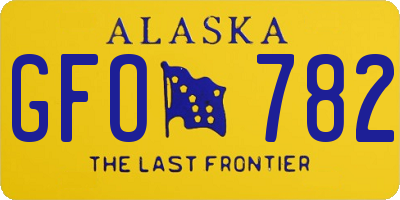AK license plate GFO782