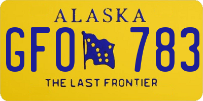 AK license plate GFO783
