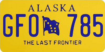 AK license plate GFO785