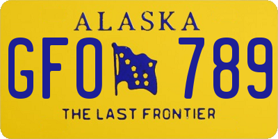 AK license plate GFO789