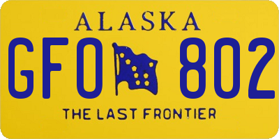 AK license plate GFO802