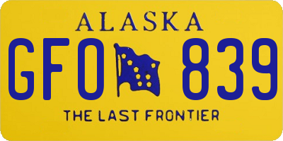 AK license plate GFO839