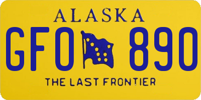 AK license plate GFO890