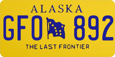 AK license plate GFO892