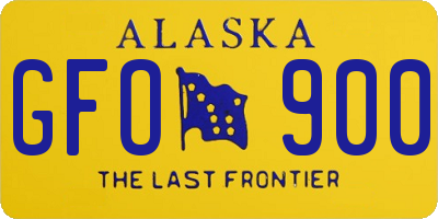 AK license plate GFO900