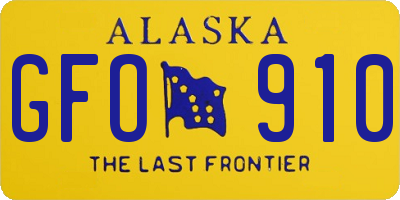 AK license plate GFO910