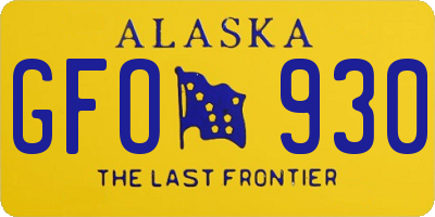 AK license plate GFO930